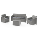 SALON JARDIN BAS EMMA GRIS 5 PLACES 9 PIECES EN RESINE AVEC COUSSINS SALON JARDIN BAS EMMA GRIS 5 PLACES 9 PIECES EN RESINE AVEC COUSSINS